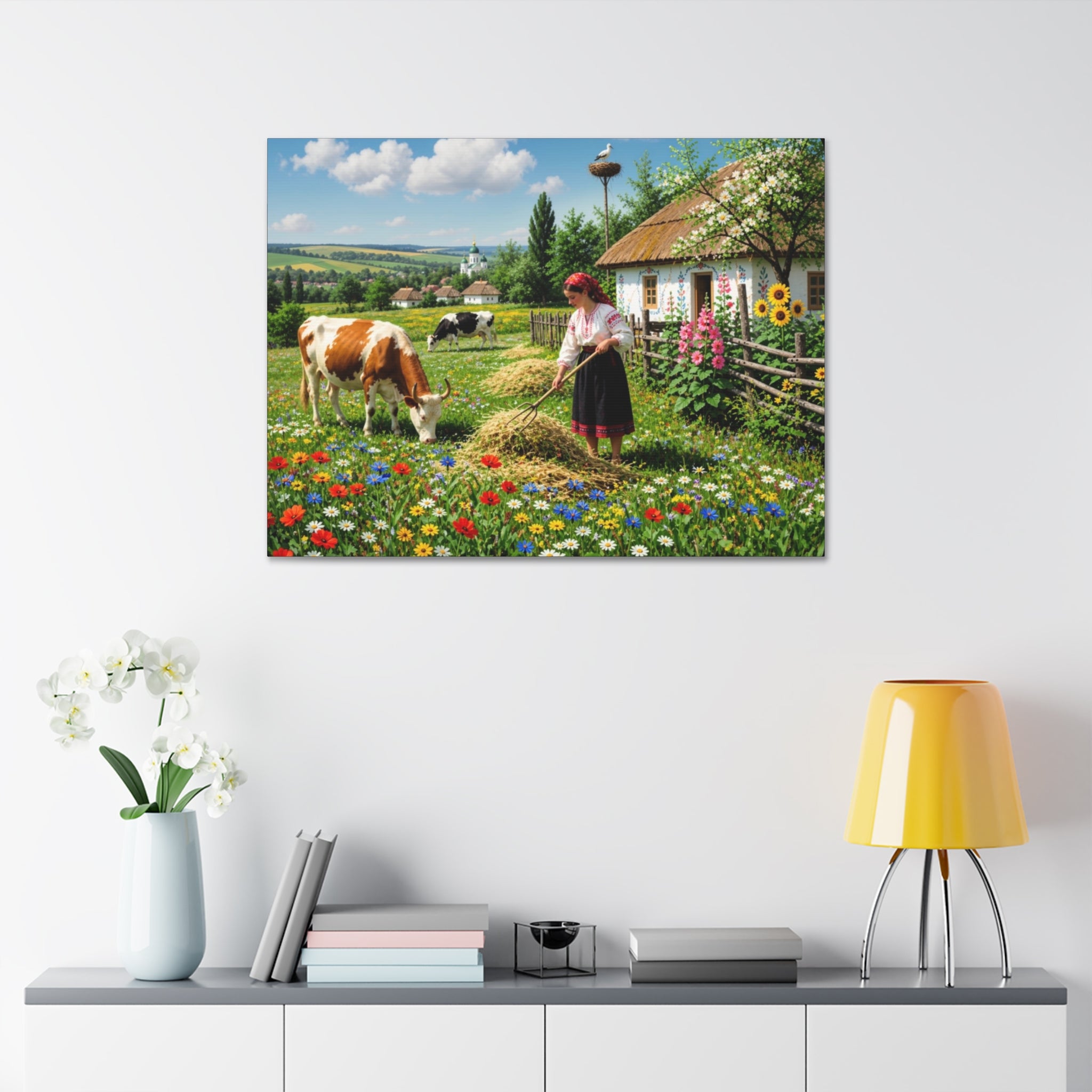 Wildflower Harvest – Rustic Countryside Farmhouse Canvas Art Stretched, 1.5''