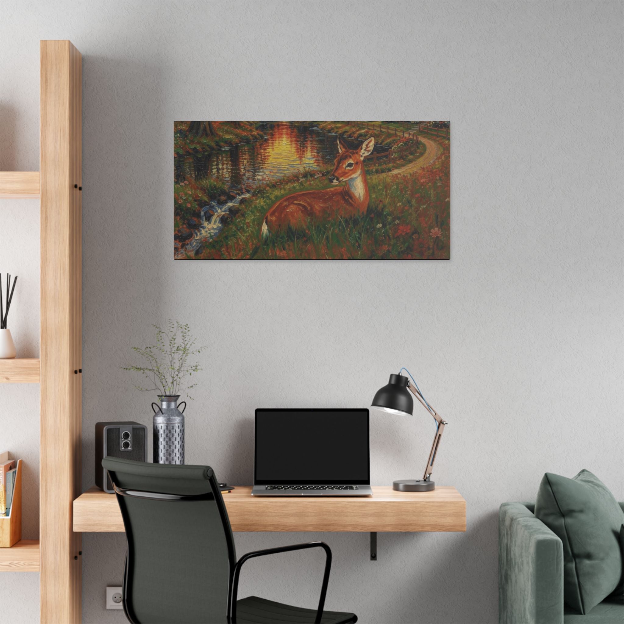 Whispers by the Woodland Pond  Classic Stretched Canvas