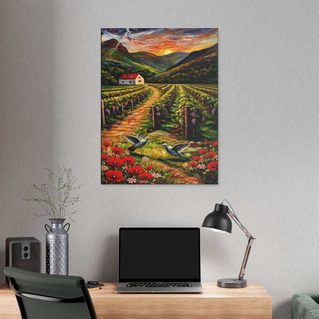 Sunset Over the Vineyard  Classic Stretched Canvas
