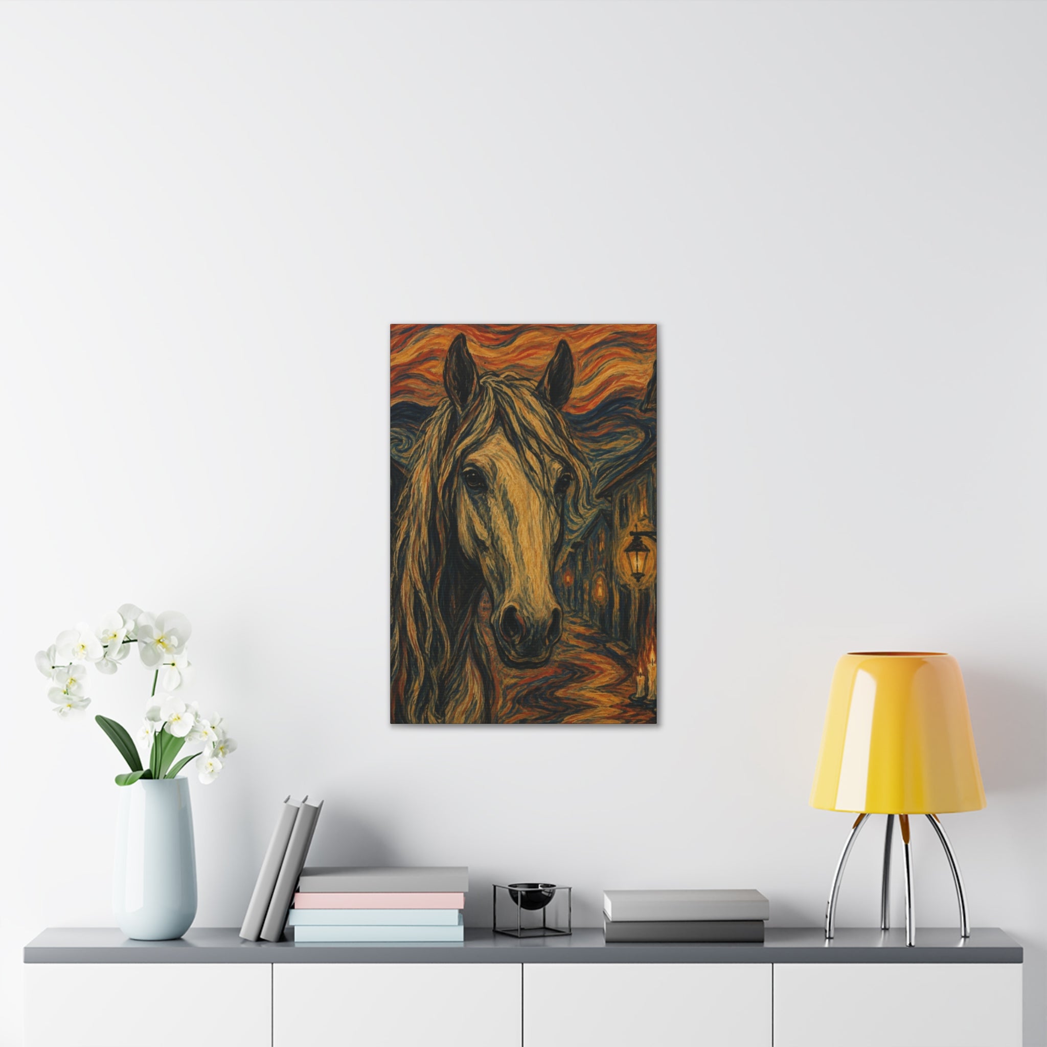 Midnight Stallion   Expressionist Horse Portrait Art Print