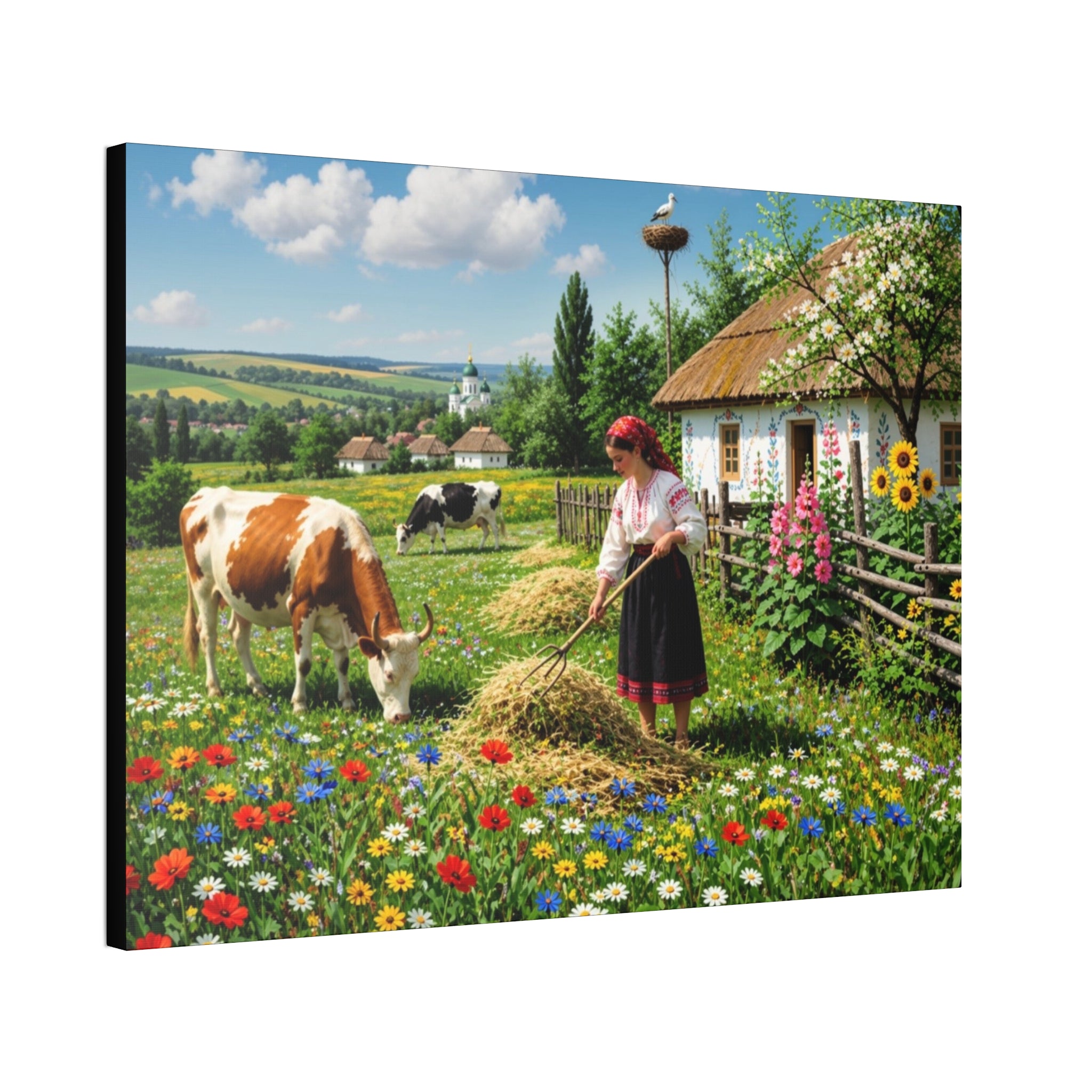Wildflower Harvest – Rustic Countryside Farmhouse Canvas Art Stretched, 1.5''
