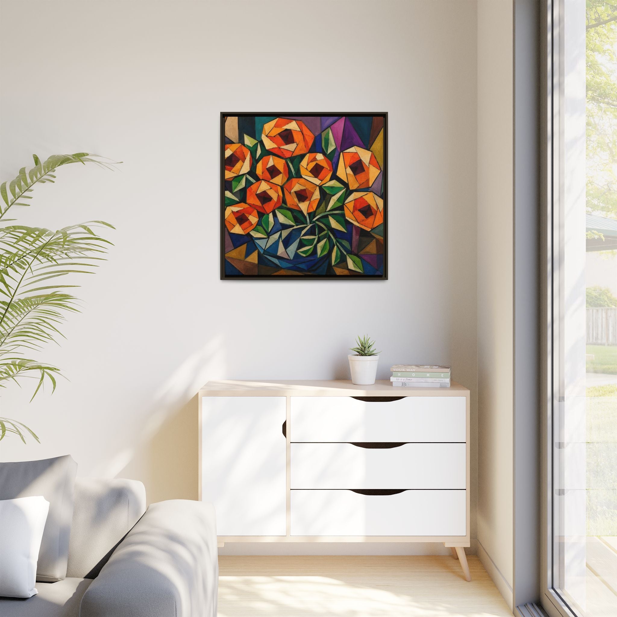 Radiant Geometry  Matte Canvas, Framed (Multi-color)