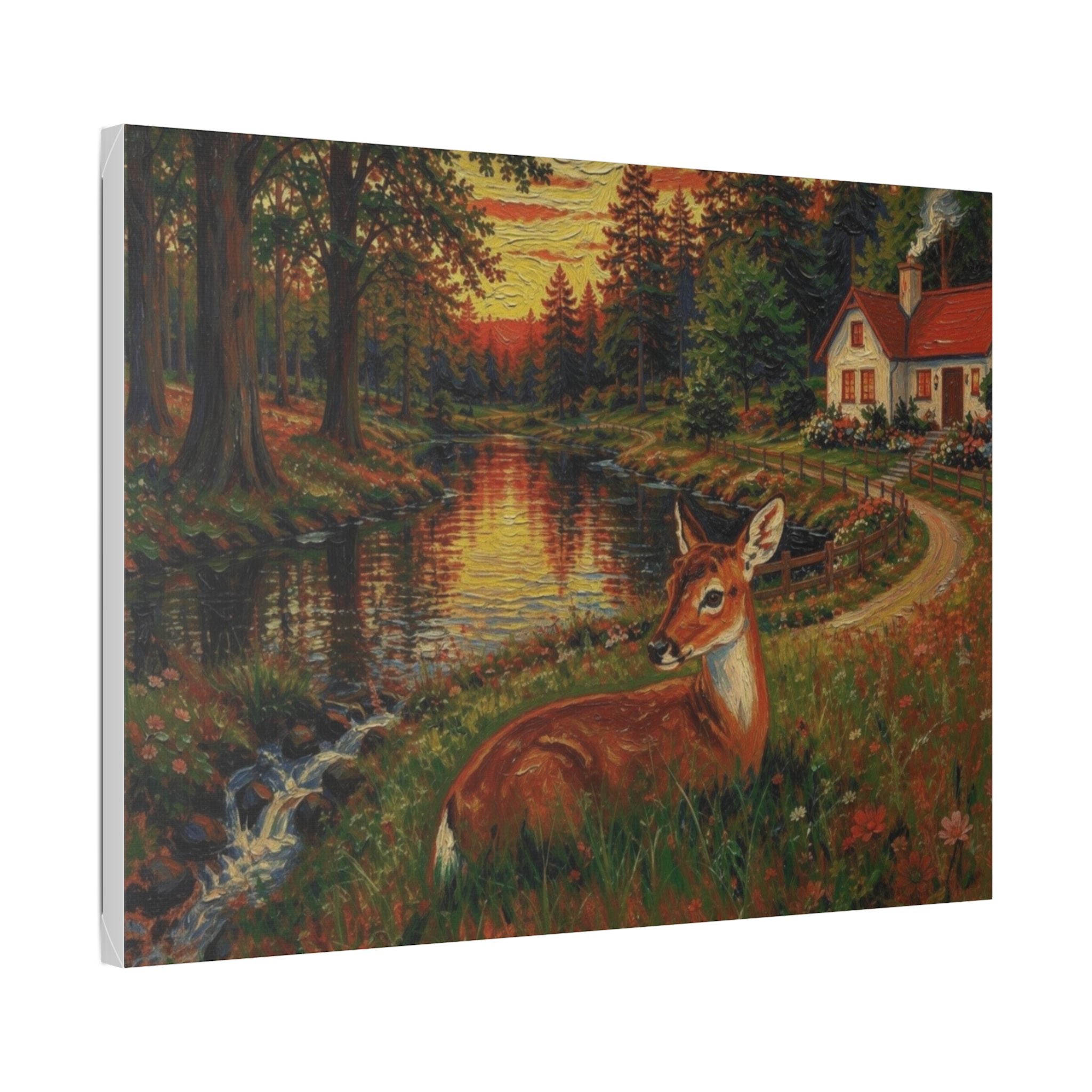 Whispers by the Woodland Pond  Classic Stretched Canvas