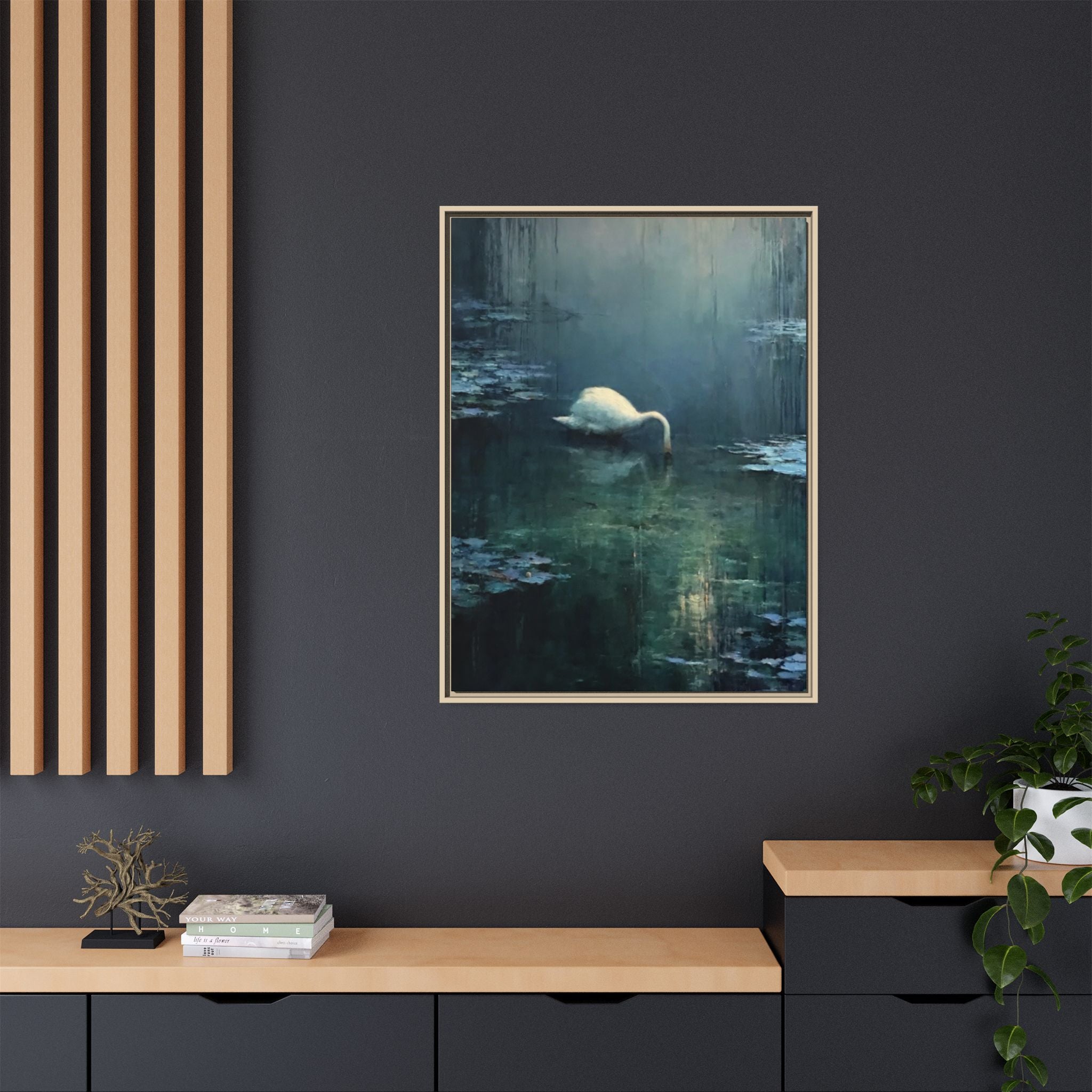 Tears Upon Still Waters Matte Canvas, Framed (Multi-color)
