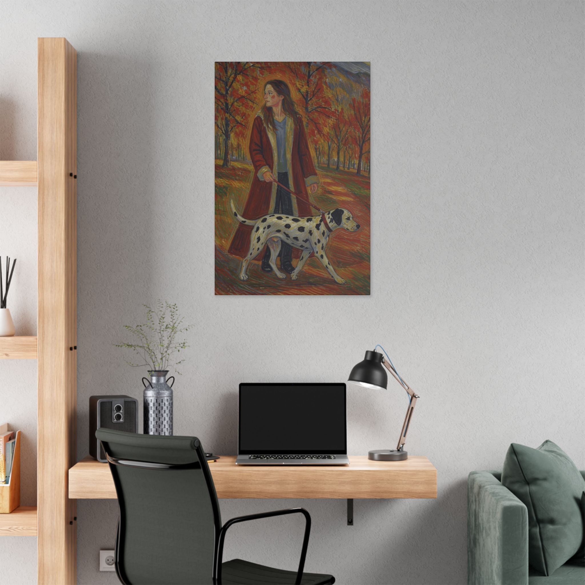 Autumn Stroll with a Friend  Classic Stretched Canvas