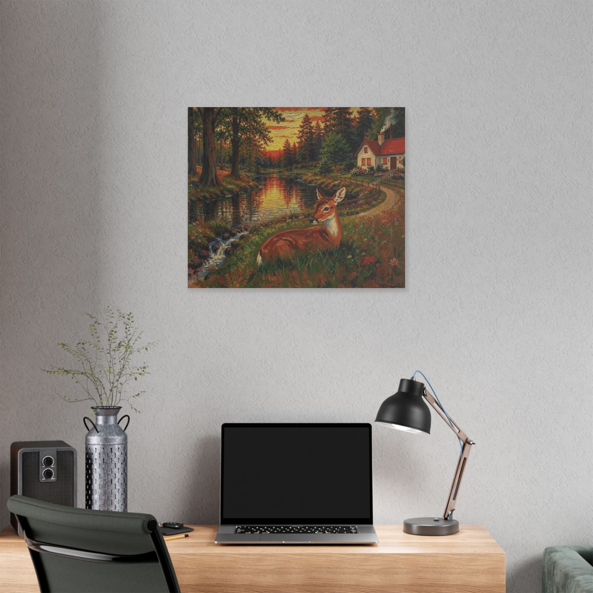 Whispers by the Woodland Pond  Classic Stretched Canvas