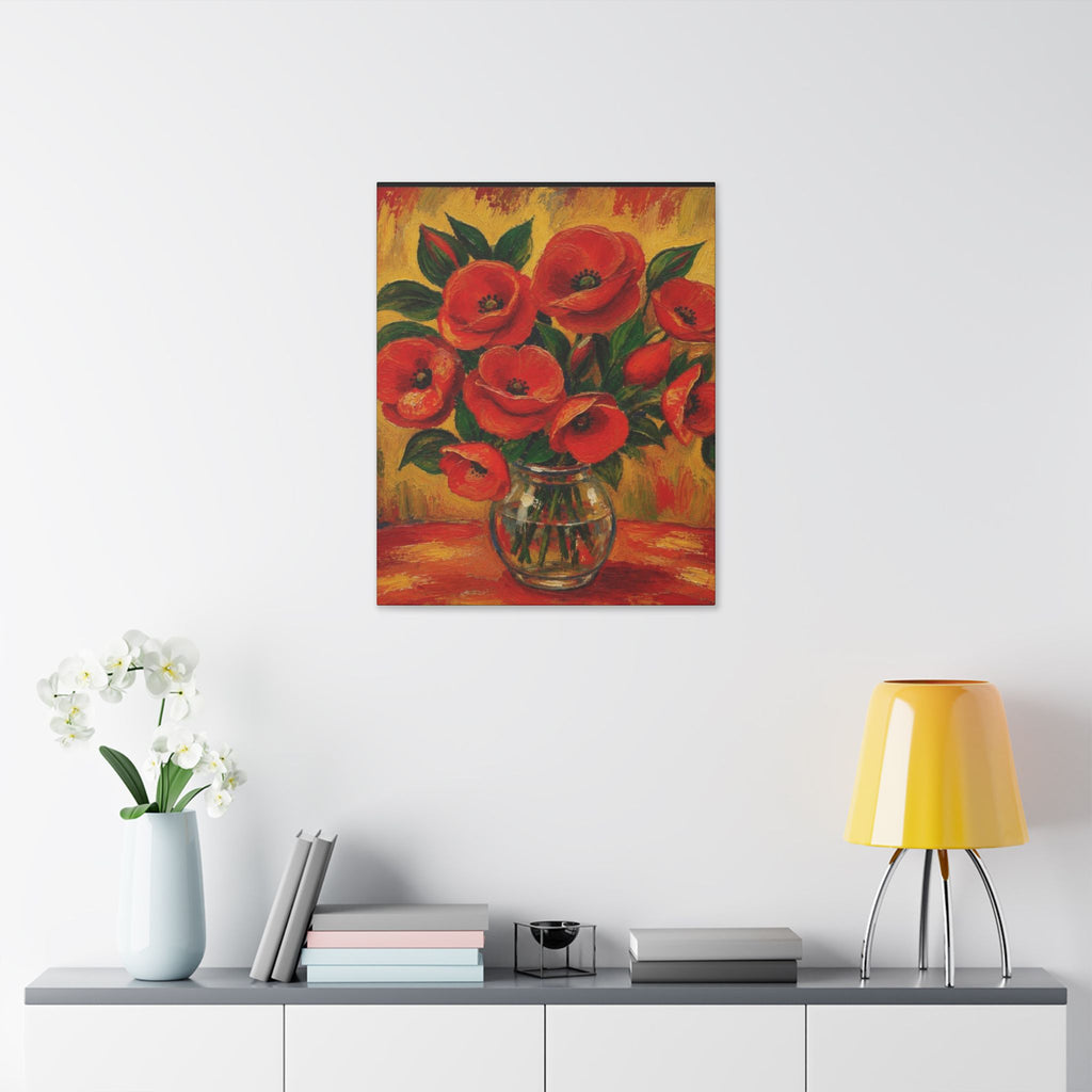 Crimson Poppies in Golden Light  Classic Stretched Canvas