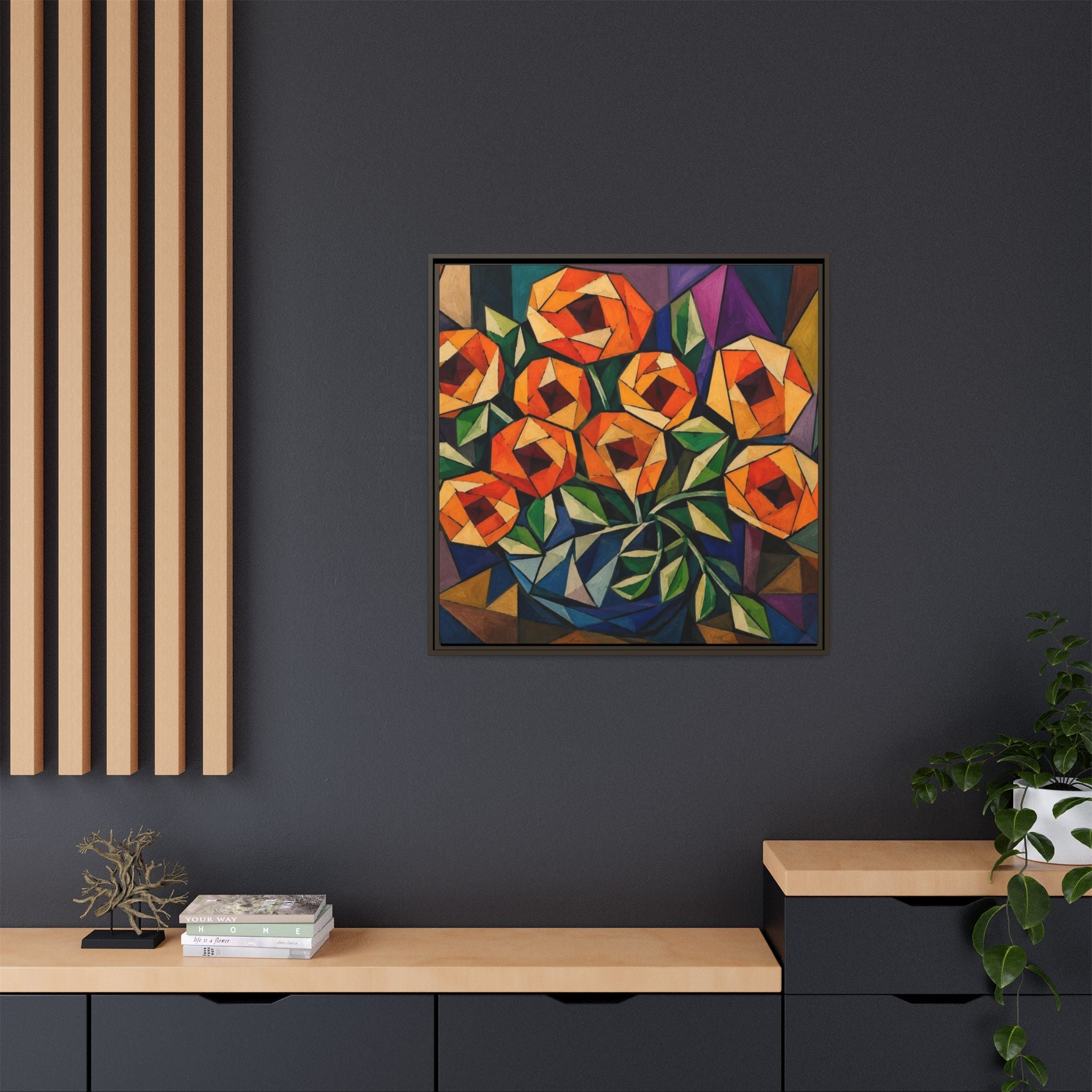 Radiant Geometry  Matte Canvas, Framed (Multi-color)
