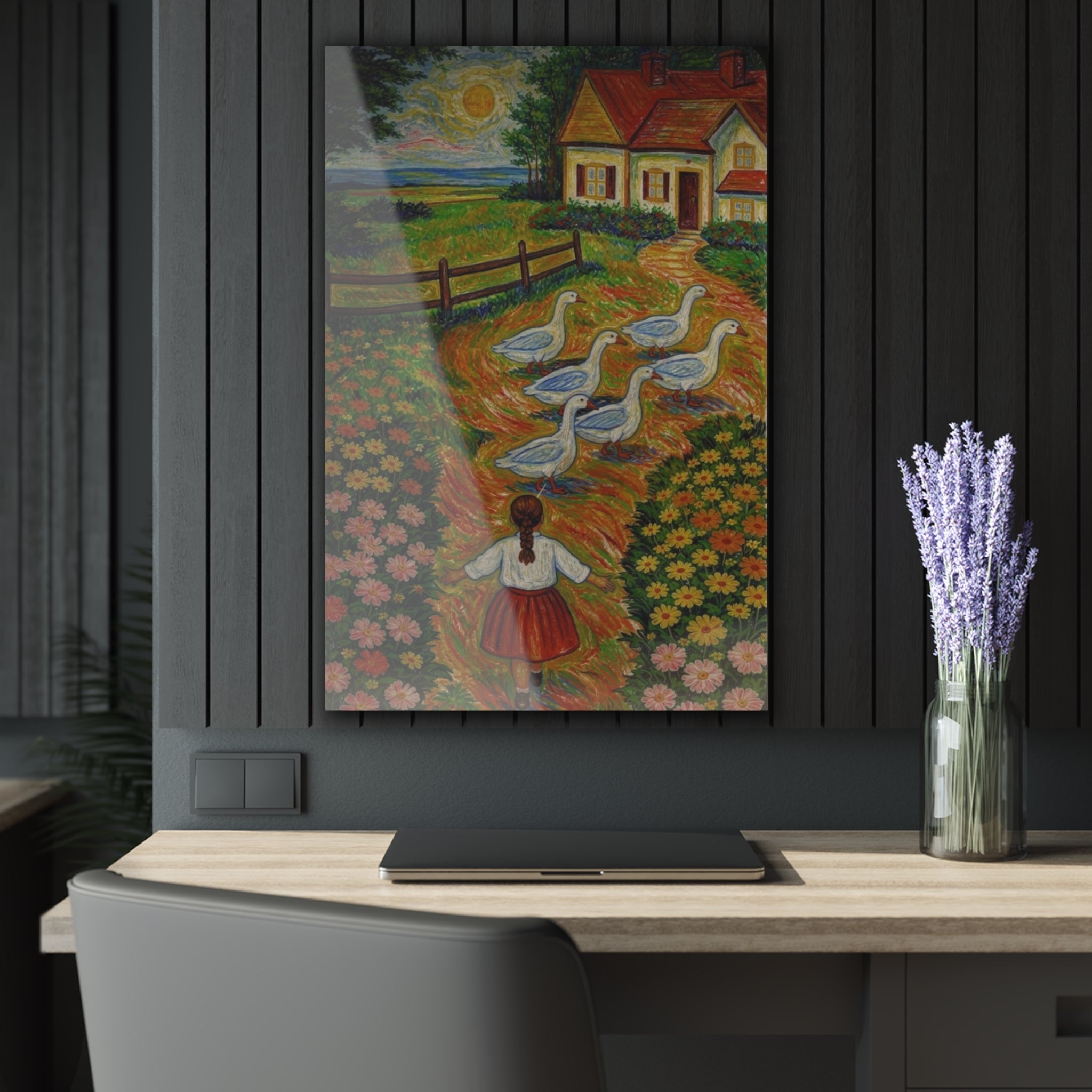 Following the Geese Home  Acrylic Prints (French Cleat Hanging)