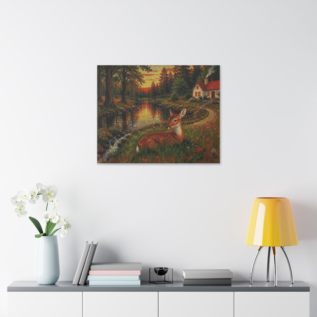 Whispers by the Woodland Pond  Classic Stretched Canvas