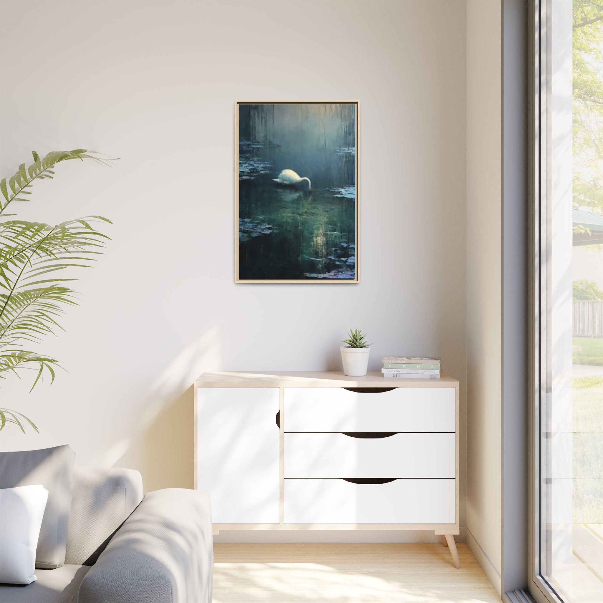 Tears Upon Still Waters Matte Canvas, Framed (Multi-color)