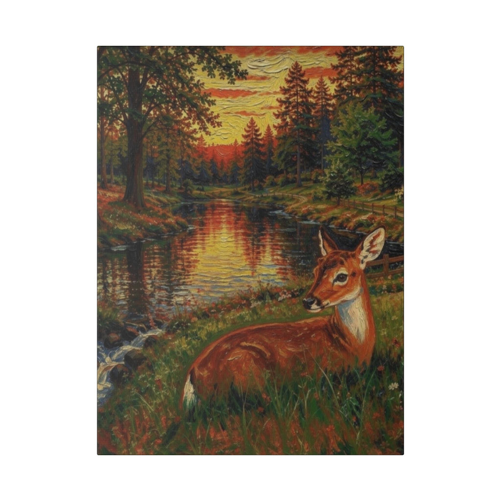 Twilight Guardian by the Woodland Stream  Classic Stretched Canvas