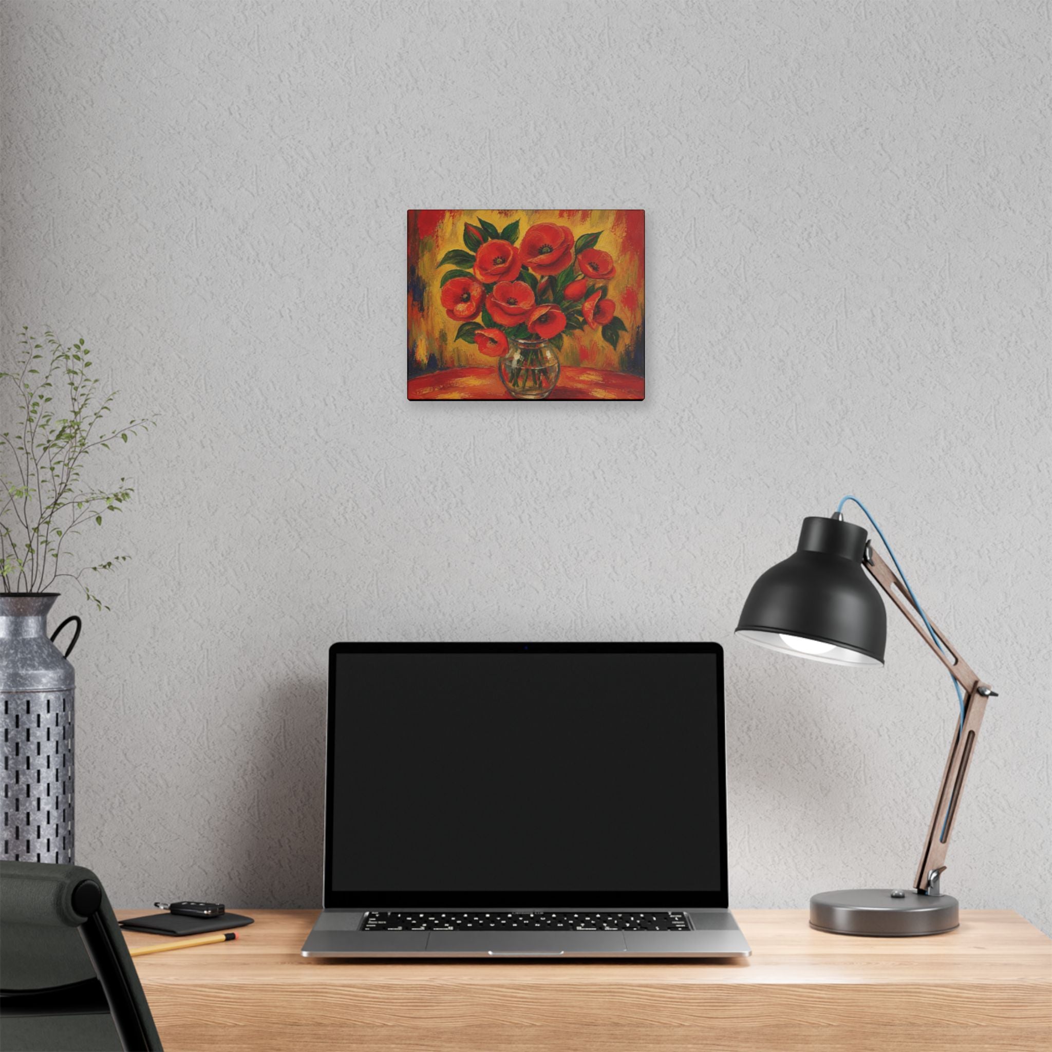 Crimson Poppies in Golden Light  Classic Stretched Canvas