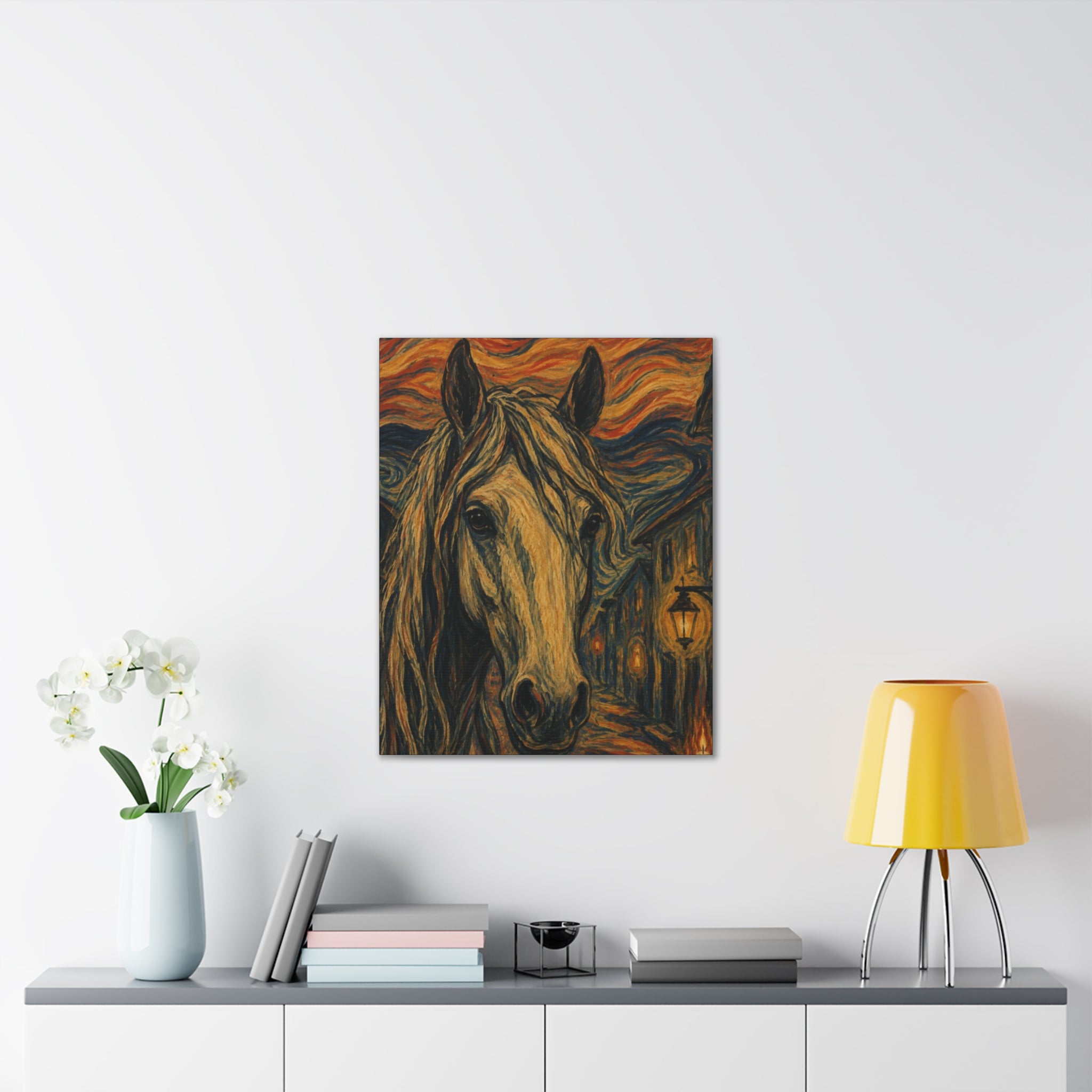 Midnight Stallion   Expressionist Horse Portrait Art Print