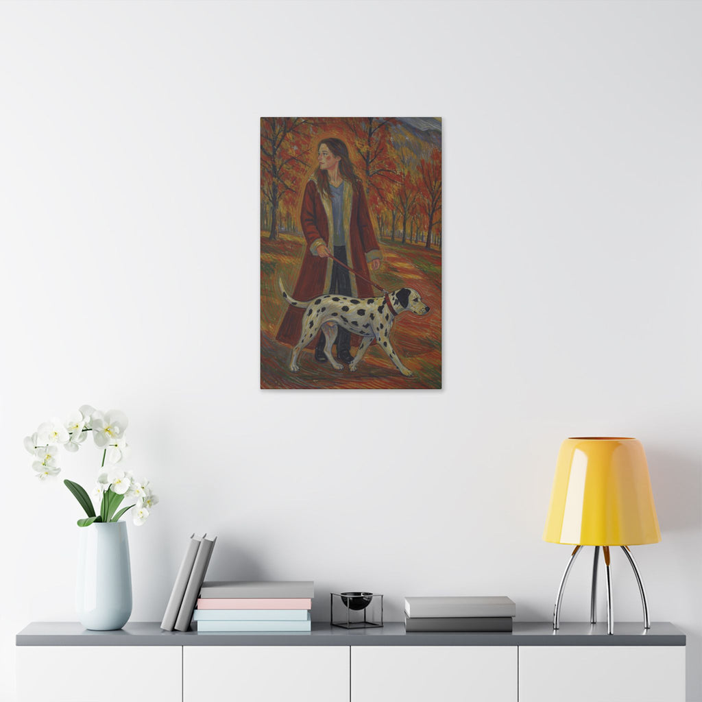 Autumn Stroll with a Friend  Classic Stretched Canvas