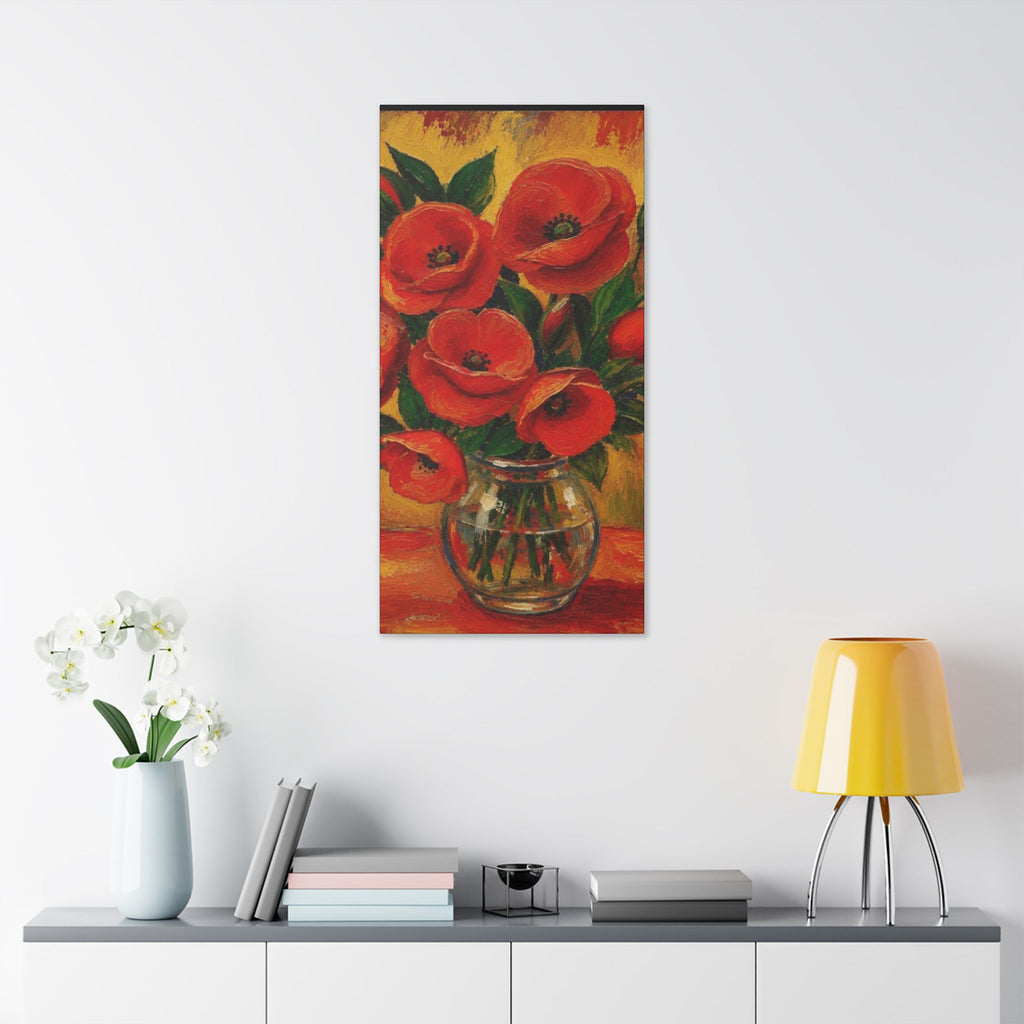 Crimson Poppies in Golden Light  Classic Stretched Canvas