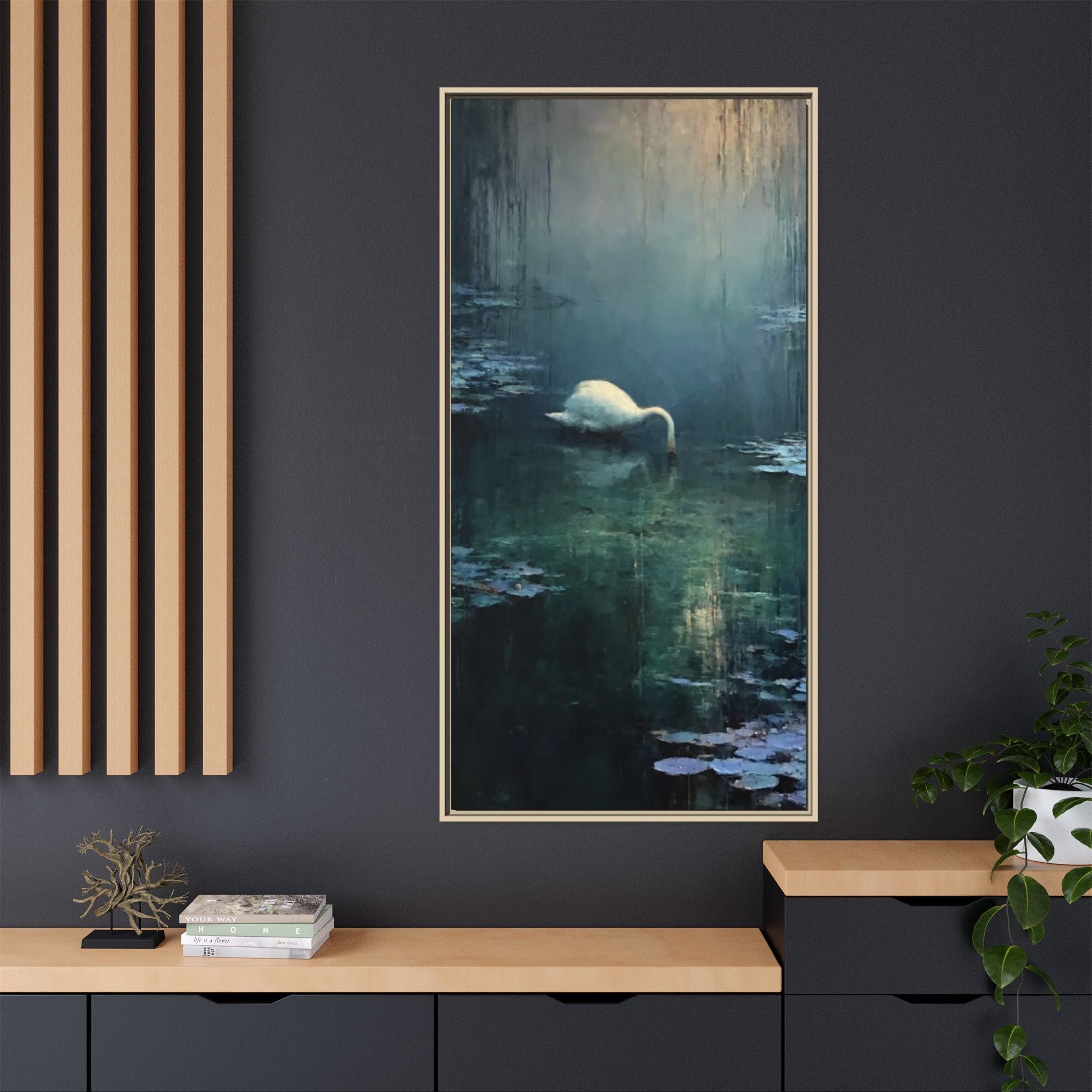 Tears Upon Still Waters Matte Canvas, Framed (Multi-color)